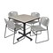 Kobe Kobe Square Table & Chair Set, Wood, Metal, Polypropylene Top TKB4242PL44GY - alternate 1